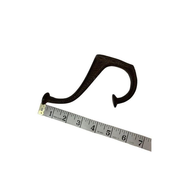 Wall Mount Coat Hook Rusty Forged Iron 5.5" high Heavy Duty 3718 - Picture 5 of 7